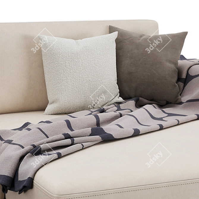 Modern Edwin Velvet Corner Sofa 3D model image 5