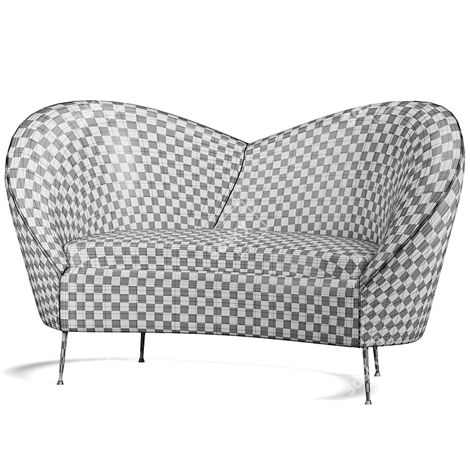 Contemporary Curved Modular Sofa 3D model image 3