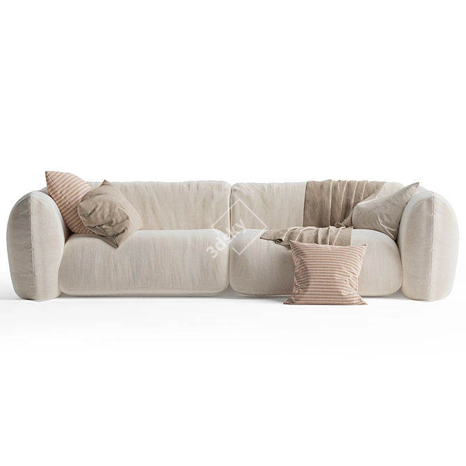 Scandinavian Style 2 Seater Sofa 3D model image 4