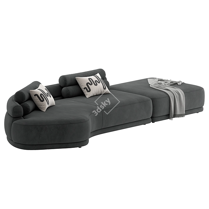 Velvet Etna Sofa 3 Colors 3D model image 10