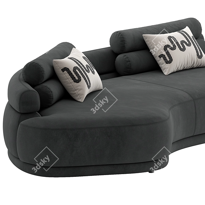 Velvet Etna Sofa 3 Colors 3D model image 13