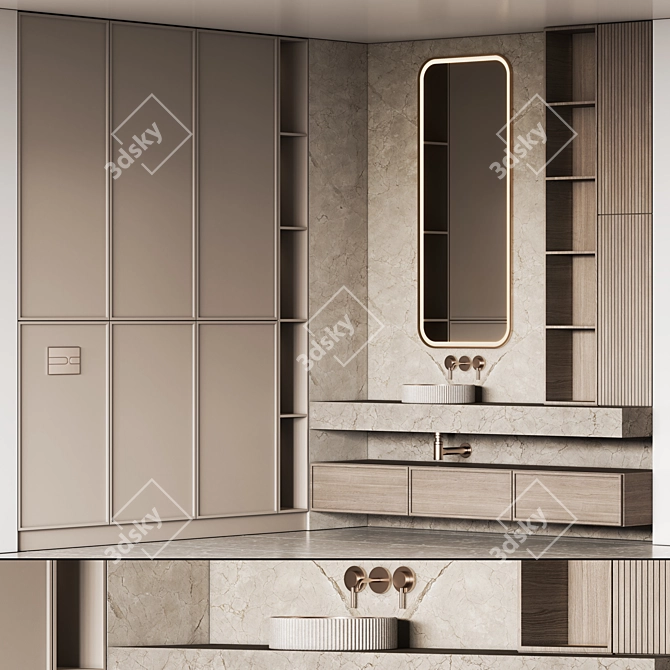 Modern Bathroom Furniture Set 26 3D model image 1