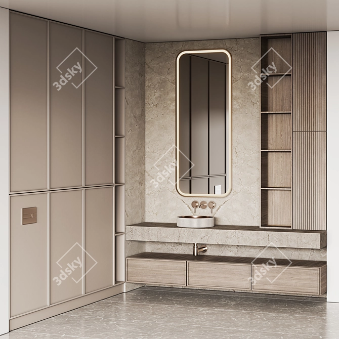 Modern Bathroom Furniture Set 26 3D model image 3