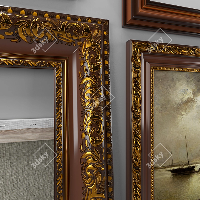 Classic Style Square Frame Art 3D model image 9