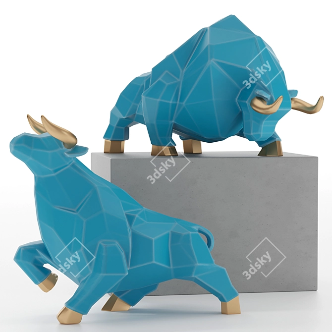 Bull Sculpture 3D Model for Renders 3D model image 2