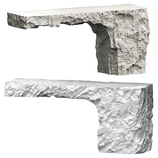 Custom Stone Bar Table Set 3D model image 1