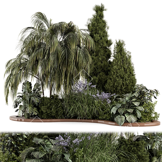 Outdoor Garden Set Bush 3D 3D model image 1