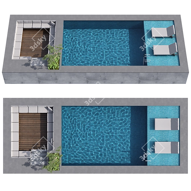 Crystal Clear Pool Rendering Asset 3D model image 2