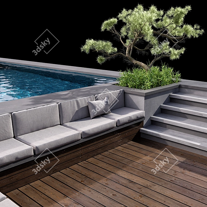 Crystal Clear Pool Rendering Asset 3D model image 3