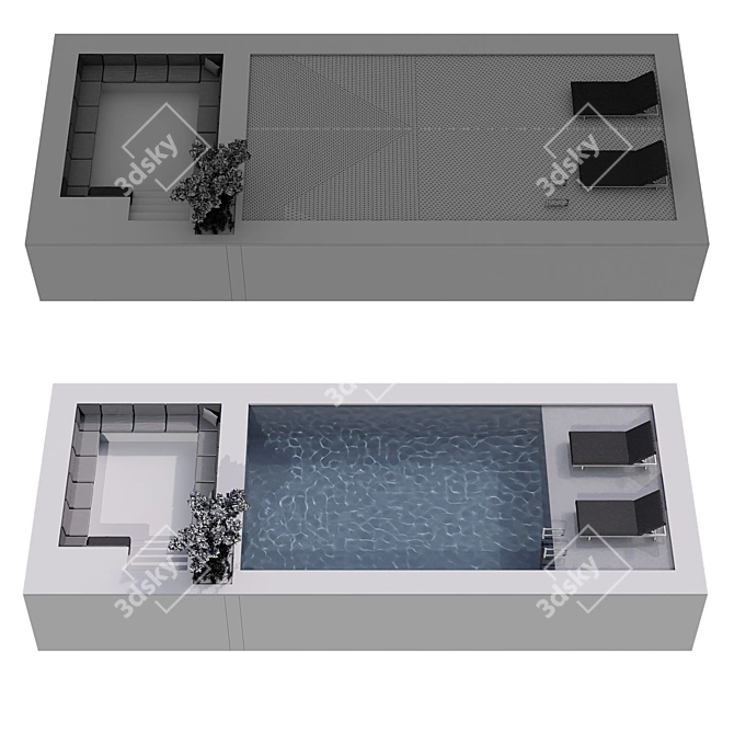 Crystal Clear Pool Rendering Asset 3D model image 6