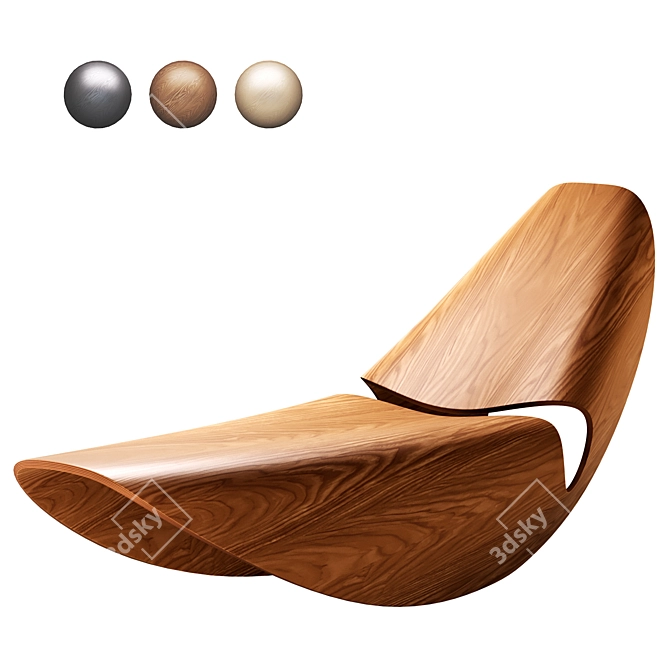 Cowrie Rocker Chaise Lounge Cabinet 3D model image 1