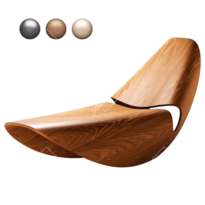 Cowrie Rocker Chaise Lounge Cabinet 3D model image 7