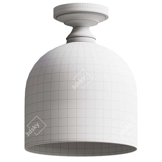 Modern Textured Glass Ceiling Light 3D model image 2