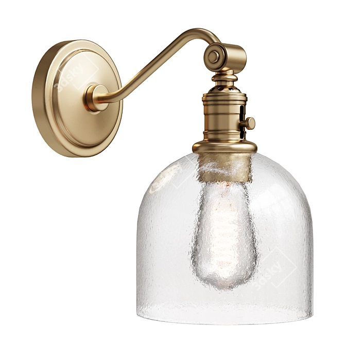 Modern Textured Glass Sconce 3D model image 1