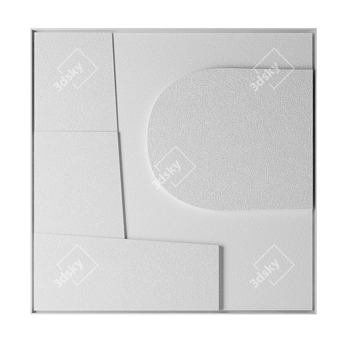 Textured White Wall Art Joran 3D model image 1