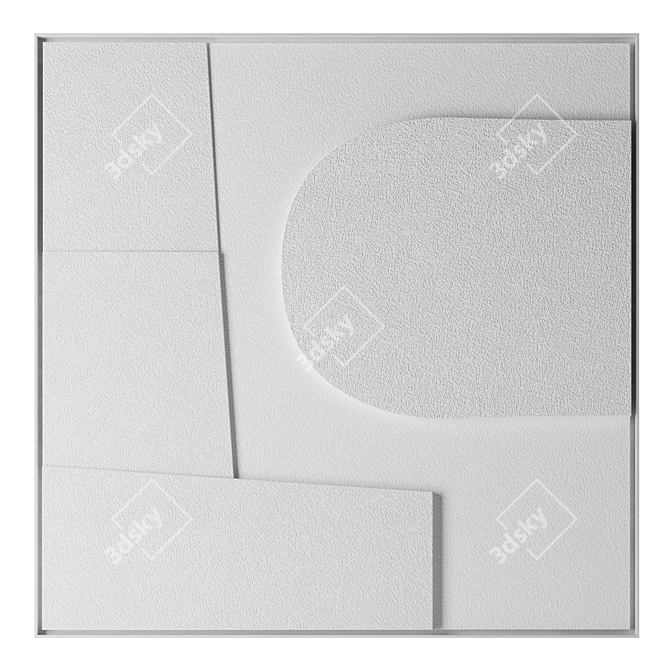 Textured White Wall Art Joran 3D model image 4