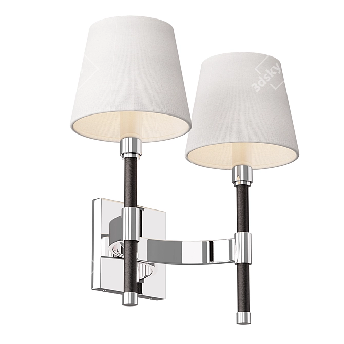 Translated Description: Lauren Home's коврик  Katie wall sconce combines equestrian style with metal accents in a choice of finishes. 3D model image 10