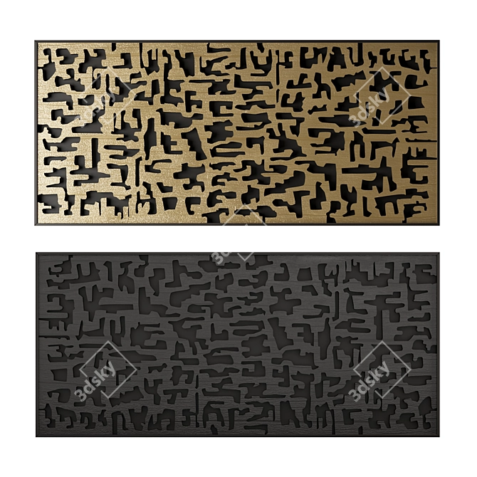 Carved Wood Wall Decor 3D model image 1