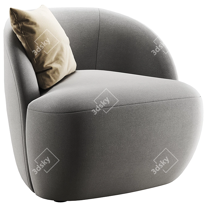 Swivel Chair with Adjustable Colors 3D model image 2