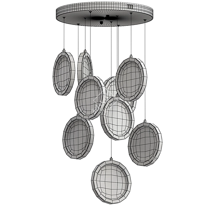 Moon Lighting Collection Chandelier D50 3D model image 3