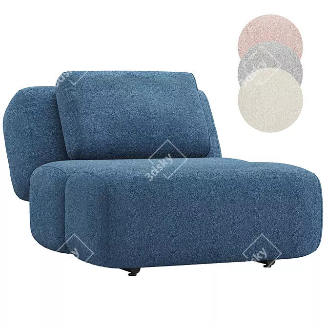 Cozy Teddy Caterpillar Armchair 3D model image 1