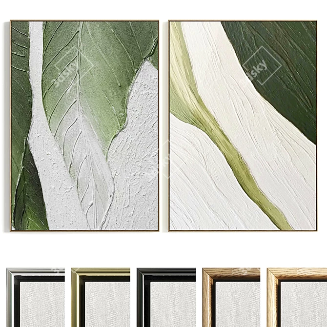 Two-Photo Plaster Frame Set 3D model image 1