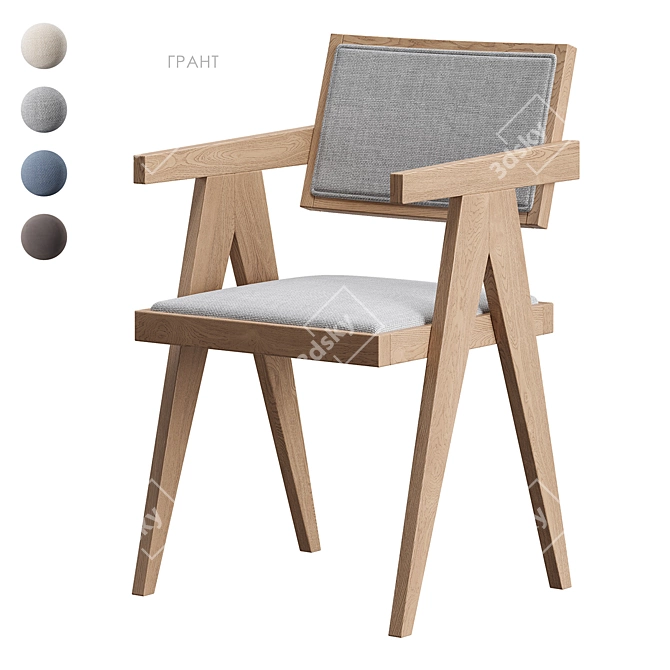 Grant-1 Dining Chair Beige Grey Blue Brown 3D model image 2