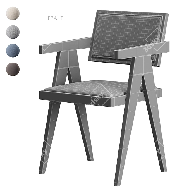 Grant-1 Dining Chair Beige Grey Blue Brown 3D model image 5