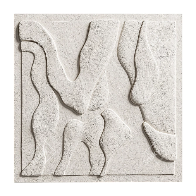 3D Art Relief Wall Decor 3D model image 1