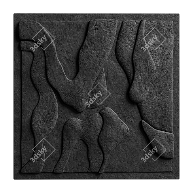 3D Art Relief Wall Decor 3D model image 3