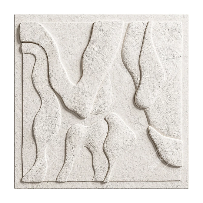 3D Art Relief Wall Decor 3D model image 5