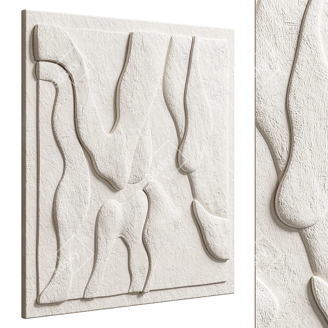 3D Art Relief Wall Decor 3D model image 6