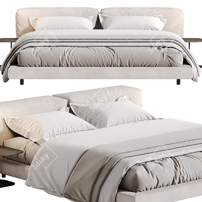 Modern Living Divani SOFTWALL Bed 3D model image 3