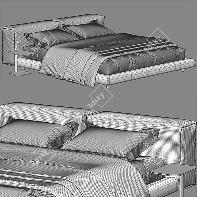 Modern Living Divani SOFTWALL Bed 3D model image 13