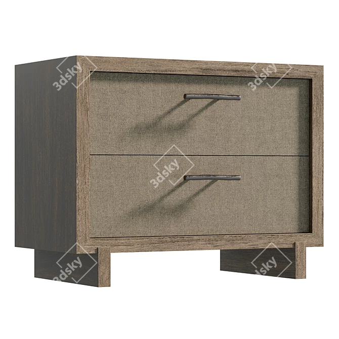 Modern Coastal Woven Nightstand in Light Playa 3D model image 1