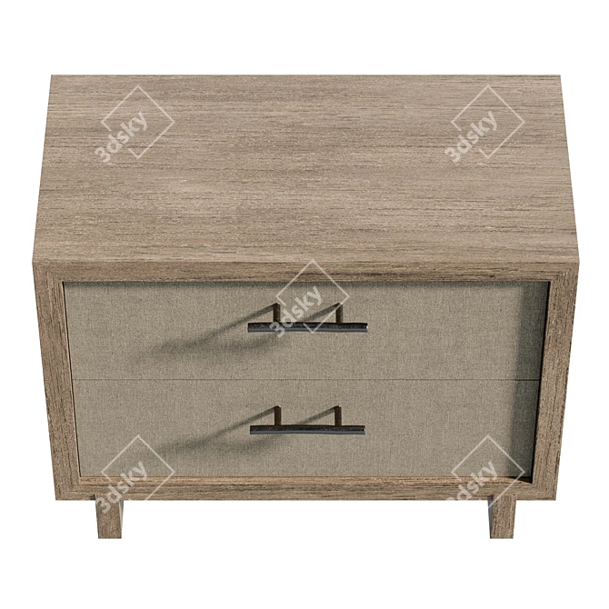 Modern Coastal Woven Nightstand in Light Playa 3D model image 3