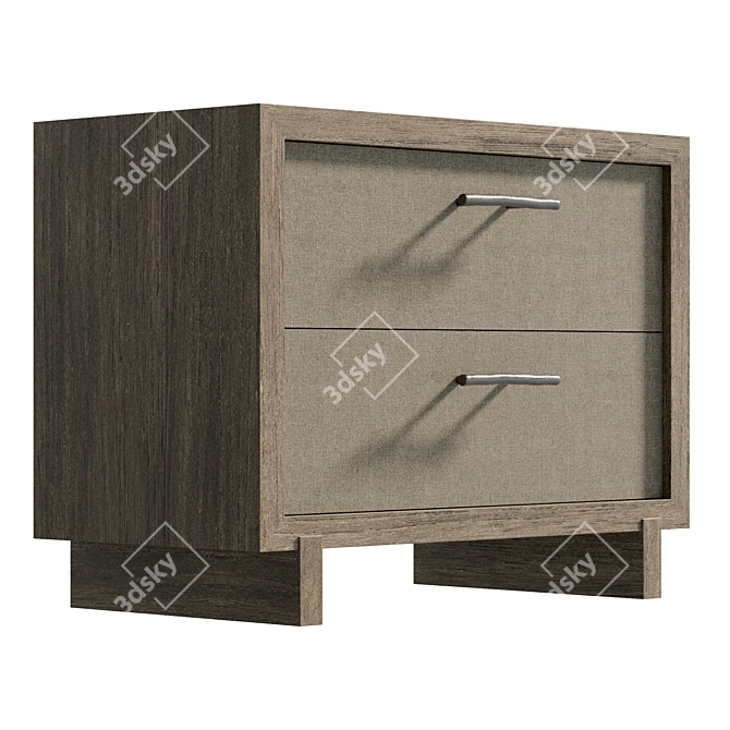 Modern Coastal Woven Nightstand in Light Playa 3D model image 4