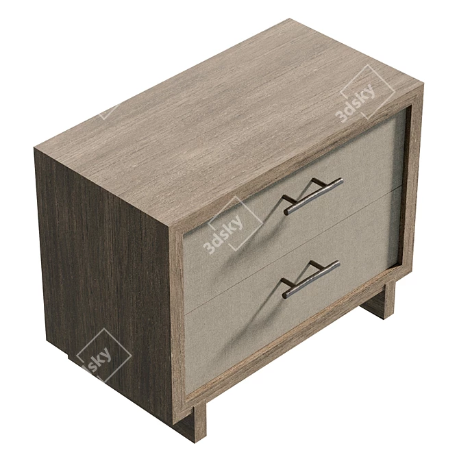 Modern Coastal Woven Nightstand in Light Playa 3D model image 5