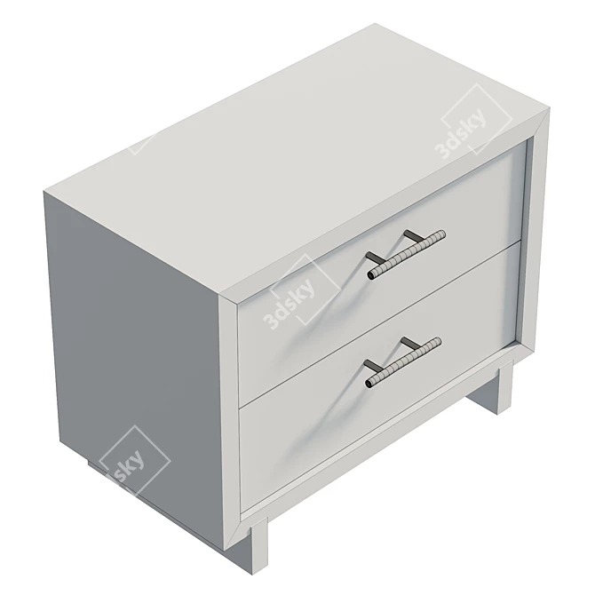 Modern Coastal Woven Nightstand in Light Playa 3D model image 6