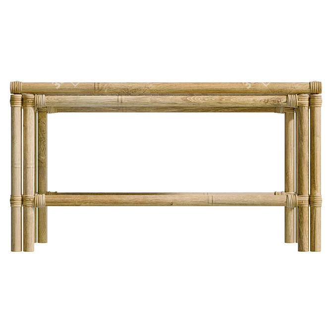 Premium Bamboo Coffee Table - 50x60x90cm 3D model image 2