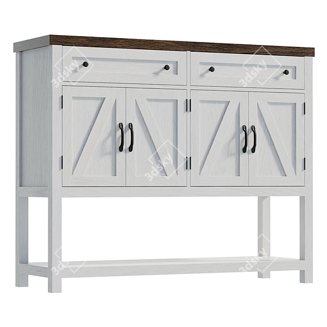 Darius 2-Door Console Table 3D model image 1