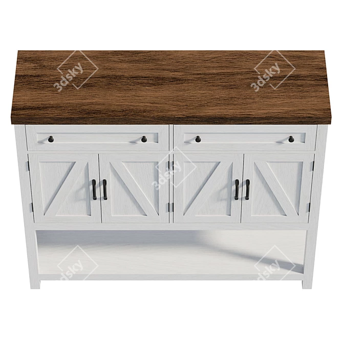 Darius 2-Door Console Table 3D model image 3