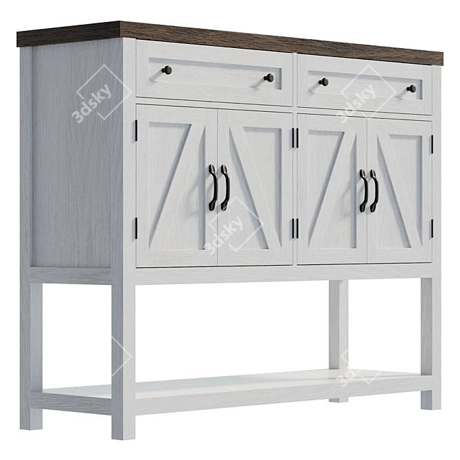 Darius 2-Door Console Table 3D model image 4