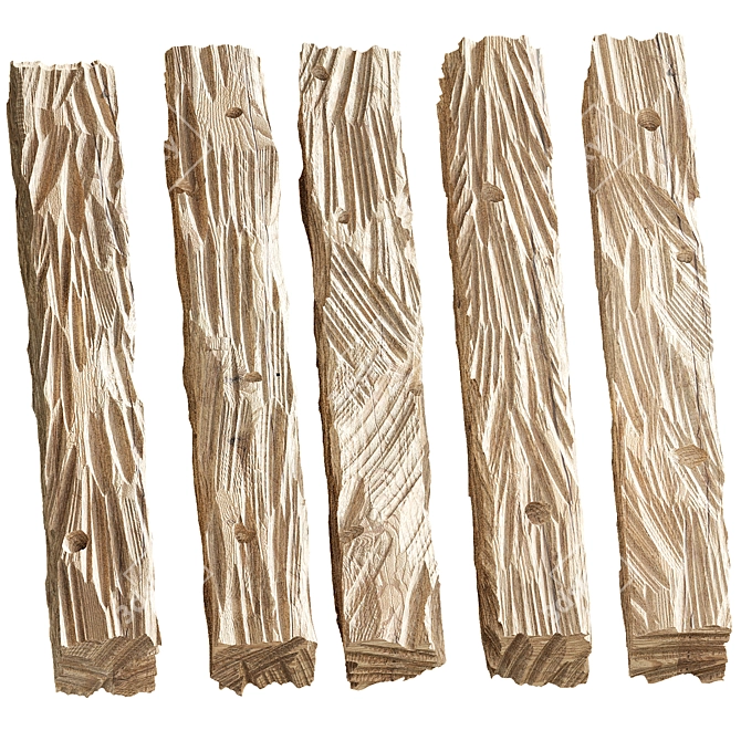Rustic Logs Set 17 3D model image 1