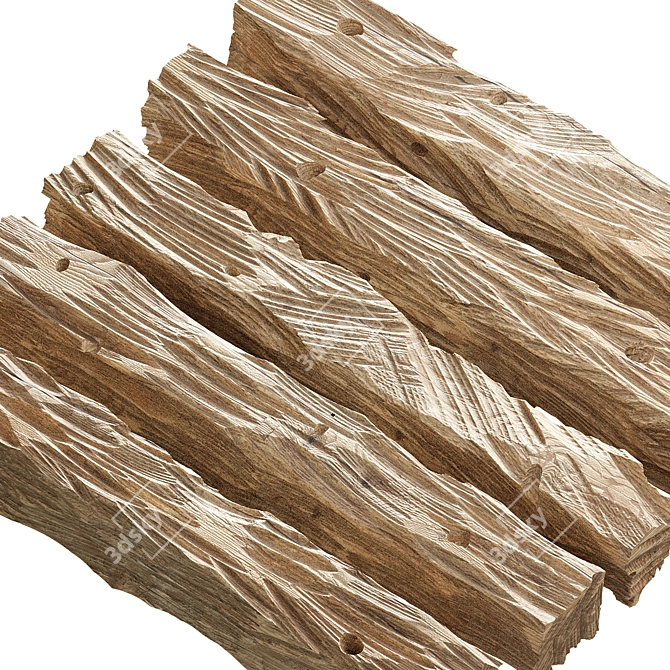 Rustic Logs Set 17 3D model image 2