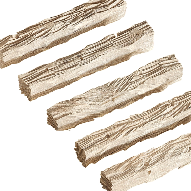 Rustic Logs Set 17 3D model image 3