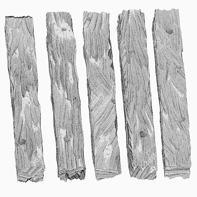 Rustic Logs Set 17 3D model image 4
