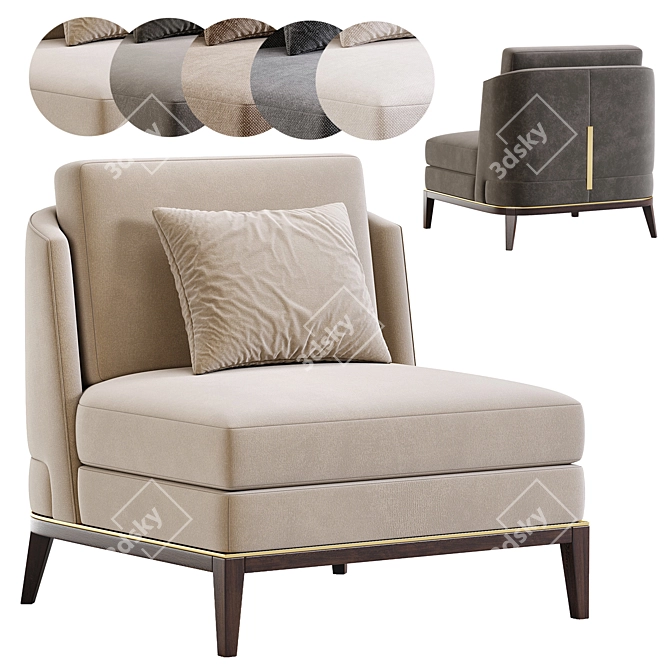 Modern Arthur Armchair 3D Model 3D model image 1