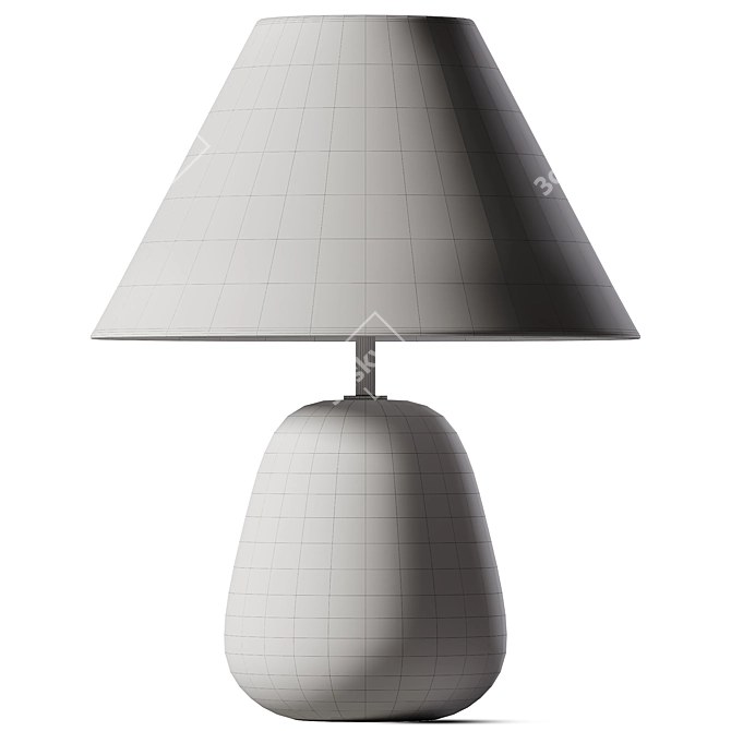 Sleek Groove Wooden Table Lamp 3D model image 2