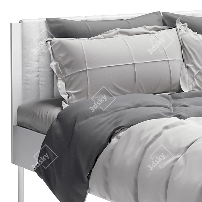 Storage Bed with Soft Headboard 3D model image 3